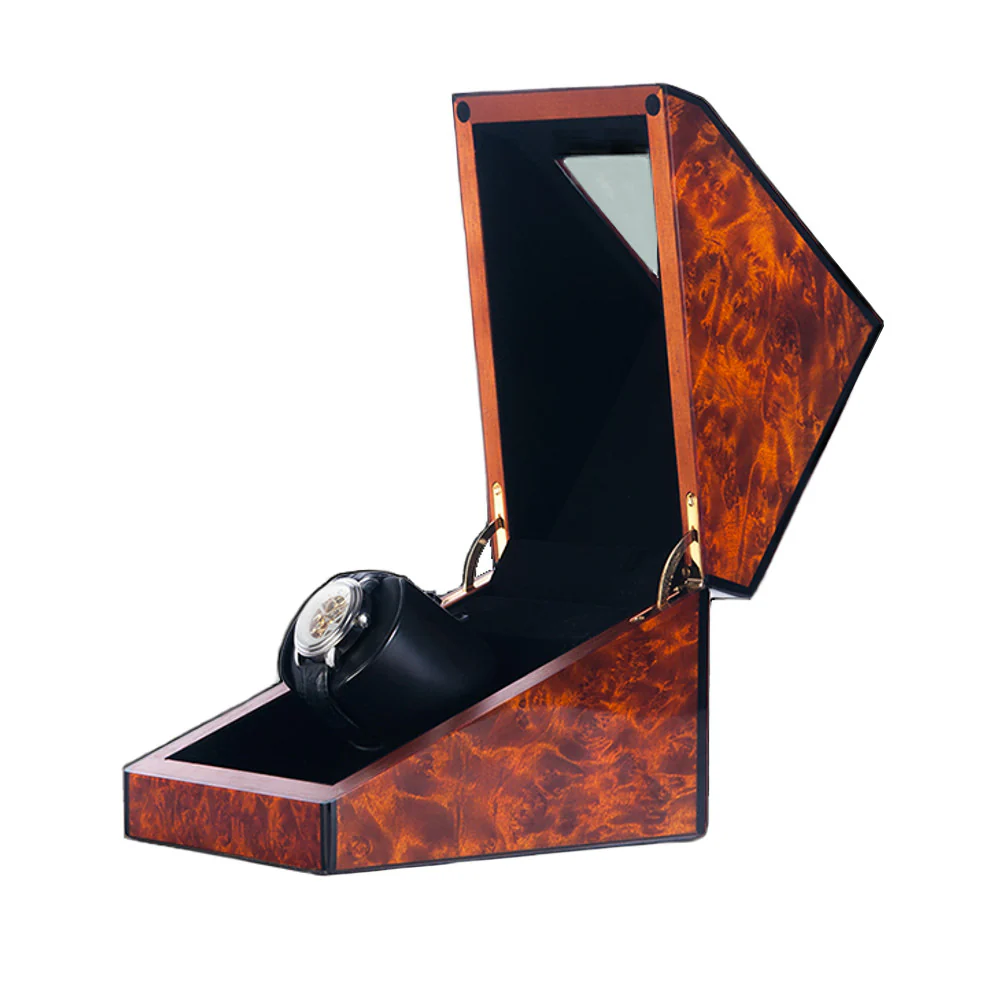 ORBITA - Siena 1 Single Watch Winder | Burlwood - Image 3